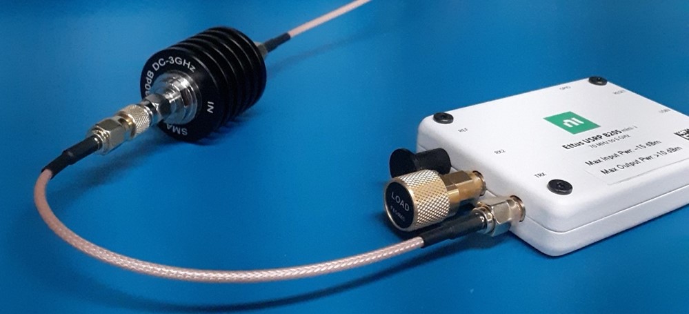 Picture of attenuator connected to the SDR